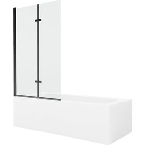 MEXEN/S Vega obdélníková vana 180 x 80 cm s panelem + vanová zástěna 100, transparent, černá 550118080X9210027000 obraz