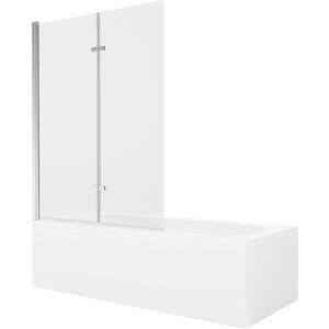 MEXEN/S Vega obdélníková vana 180 x 80 cm s panelem + vanová zástěna 120, transparent, chrom 550118080X9212020100 obraz