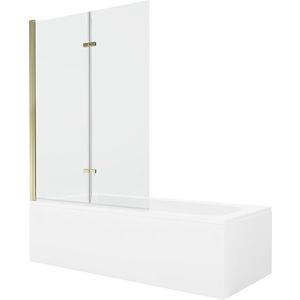 MEXEN/S Vega obdélníková vana 180 x 80 cm s panelem + vanová zástěna 120, transparent, zlatá 550118080X9212025000 obraz