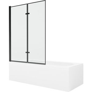 MEXEN/S Vega obdélníková vana 180 x 80 cm s panelem + vanová zástěna 120, černá vzor 550118080X9212027070 obraz