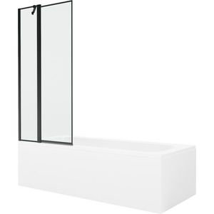 MEXEN/S Vega obdélníková vana 180 x 80 cm s panelem + vanová zástěna 80, černá vzor 550118080X9408117070 obraz