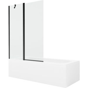 MEXEN/S Vega obdélníková vana 180 x 80 cm s panelem + vanová zástěna 120, transparent, černá 550118080X9412117000 obraz