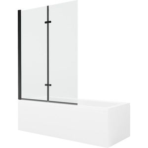 MEXEN/S Cubik obdélníková vana 150 x 70 cm s panelem + vanová zástěna 120, transparent, černá 550315070X9212027000 obraz