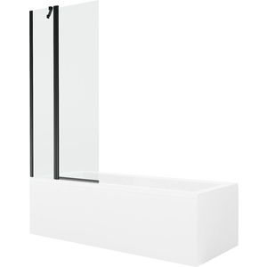 MEXEN/S Cubik obdélníková vana 150 x 70 cm s panelem + vanová zástěna 80, transparent, černá 550315070X9408117000 obraz