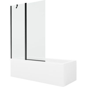 MEXEN/S Cubik obdélníková vana 150 x 70 cm s panelem + vanová zástěna 120, transparent, černá 550315070X9412117000 obraz