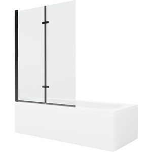 MEXEN/S Vega obdélníková vana 180 x 80 cm s panelem + vanová zástěna 120, transparent, černá 550118080X9212027000 obraz