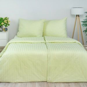 Stanex Povlečení atlas grádl zelená, 140 x 220 cm, 70 x 90 cm obraz