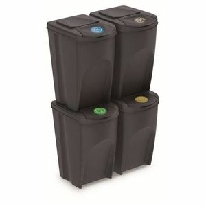 Koš na tříděný odpad Sortibox 35 l, 4 ks, šedá obraz