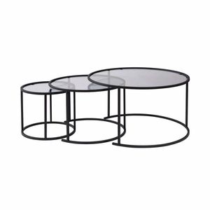 Sada konferenčních stolků Aurum Black and Grey 80 cm, 3 ks obraz