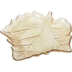 Skleněný tác List 26, 3 × 25, 5 × 4 cm, béžová obraz