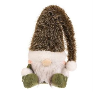 Vánoční dekorace Skřítek sedící, v. 20 cm, zelená/bílá obraz