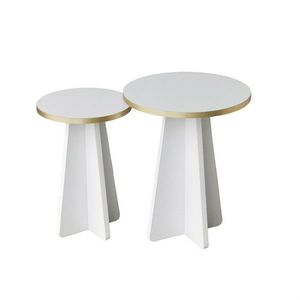 Sada konferenčních stolků Mushroom Gold and White, 2 ks obraz