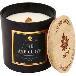 Arome Sójová svíčka Fig and clove, 400 g s dřevěným knotem a víčkem obraz