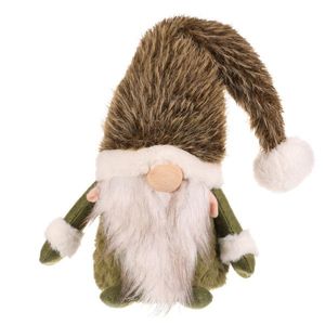 Vánoční dekorace Skřítek stojící, v. 30 cm, zelená/bílá obraz