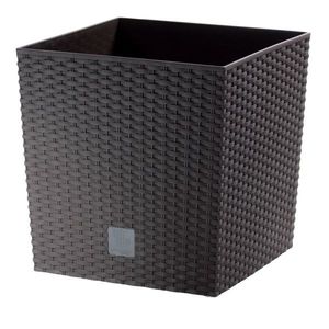 Obal na květináč Rato Low tmavě hnědá, 17 x 17 cm, S obraz