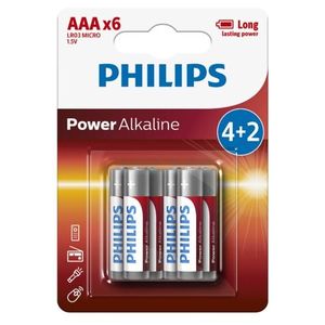 Philips Baterie AAA 1, 5 V Power Alkaline, 4 + 2 ks obraz
