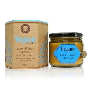 Přírodní vonná sojová svíčka 200g v jantarovém skle, Dehn Al Oudh - Agarwood v jantarovém skle obraz