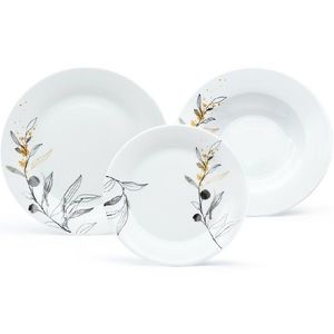 Arôme Home 18dílná jídelní sada Vrba, extra bílá obraz