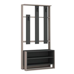 Nástěnný věšák s botníkem Chester Light Mocha and Anthracite obraz