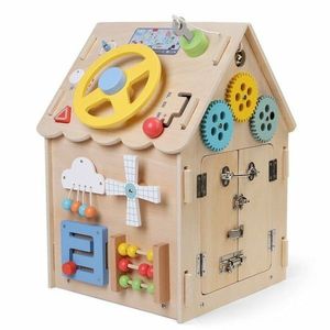 2Kids Toys Activity board Domeček přírodní obraz