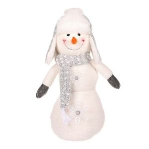 Vánoční dekorace Sněhulák s LED hvězdami, v. 40 cm, bílá obraz