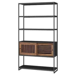 Regál E1121 BK, kov, černá obraz