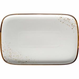 Mäser Obdélníkový tác Pintar White hnědé tečky 30 x 20 x 2 cm, L obraz