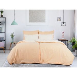 B.E.S. Petrovice Bavlněné povlečení Double face meruňková/popelavá obraz