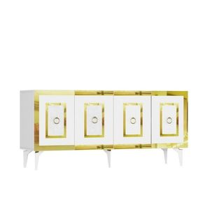 Skříňka Karya White and Gold obraz