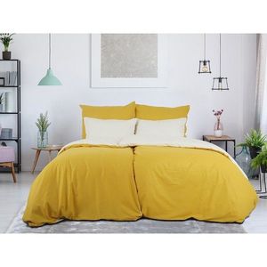 B.E.S. Petrovice Bavlněné povlečení Double face hořčicová/kávová obraz