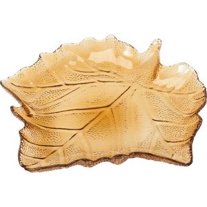 Skleněný tác List 26, 3 × 25, 5 × 4 cm, hnědá obraz