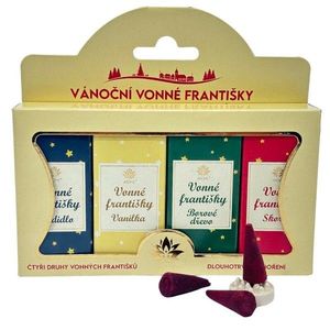 Arome Vánoční vonné františky s držákem, mix 4 vůní po 10 ks obraz
