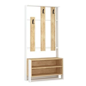 Nástěnný věšák s botníkem Chester White and Oak obraz