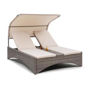 Blumfeldt Eremitage Double Lounger, lehátko, hliník / ratan, tmavošedé obraz