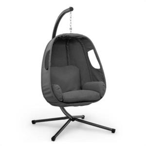 Blumfeldt Bella Donna, houpací křeslo závěsné, polštář na sezení, 180 g polyester, tmavošedé obraz