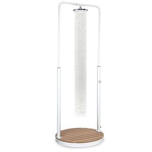 Blumfeldt Sumatra Falls Round, zahradní sprcha, WPC, hliník, Ø 80 cm, kulatá obraz