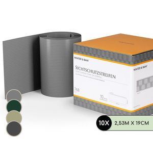 Blumfeldt Stínící pásy, stíněný plot, PVC tvrdý plast, 2, 53 x 0, 19 m obraz