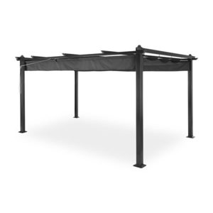 Blumfeldt Pantheon, pergola, přístřešek, 3 x 4 m, hliník, stříška proti slunci, polyester, šedá obraz