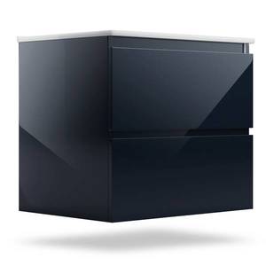 Blumfeldt Johnstone, umyvadlo a skříňka do koupelny, 60 cm, keramické umyvadlo, zavírání Soft-Close obraz