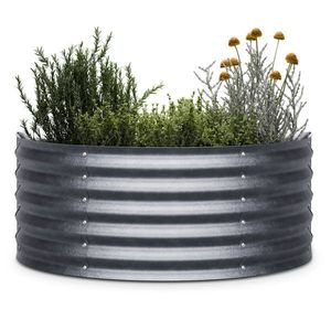 Blumfeldt High Grow Half Circle, půlkruhový vyvýšený záhon, 105x43x60 cm, z vlnitého ocelového plechu, snadná montáž, odolný vůči rzi a mrazu obraz