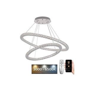 LED Stmívatelný lustr na lanku LED/160W/230V 3000-6500K stříbrná + DO J6354/CH obraz