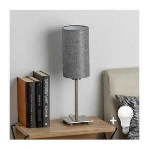 Eglo - LED Stolní lampa TUNJA 1xE27/60W/230V 26, 5 cm matný chrom/šedá 1xEG32509+1xEG32501 obraz