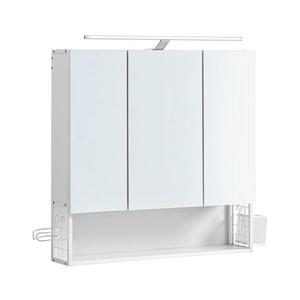 Zrcadlová koupelnová skříňka SKY bílá BBK124W14 obraz