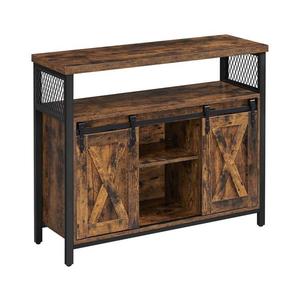 Komoda s posuvnými dvířky FIRA hnědá/černá LSC092B01 obraz