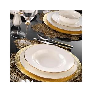 Jídelní sada 54 ks bílá/měděná/kostní porcelán 973BRS1106 obraz