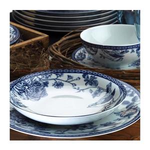 Jídelní sada 24 ks bílá/modrá/porcelán 710KTP2953 obraz