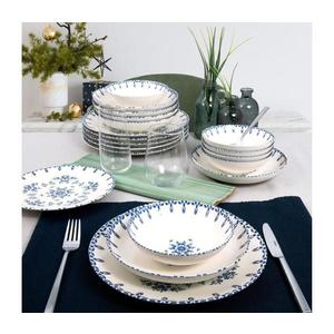 Jídelní sada 24 ks bílá/modrá/porcelán 387GRP1168 obraz