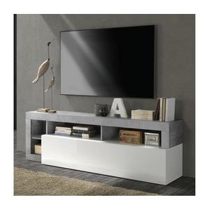 MC Akcent Televizní stolek LENOR bílá/šedá beton 209030-01CE obraz
