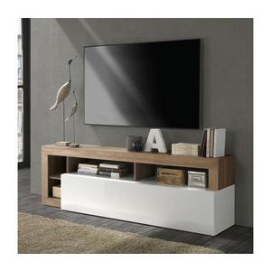 MC Akcent Televizní stolek LENOR bílá/dub 209030-01MR obraz