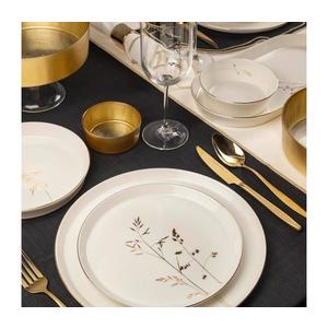 Jídelní sada 27 ks bílá/zlatá/porcelán 710KTP9746 obraz